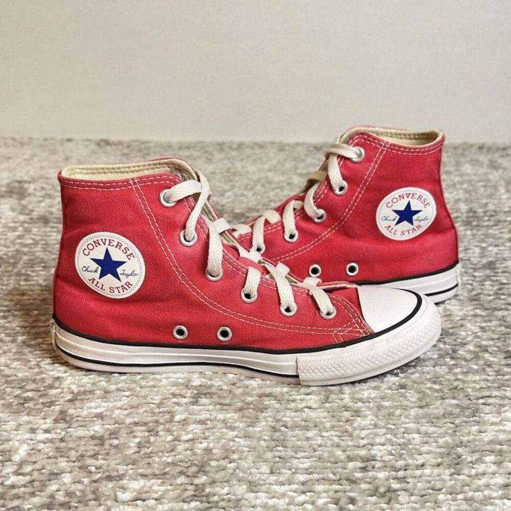 Converse Chuck Taylor All Star Red High Top Canvas Sneakers Kids US 1.5